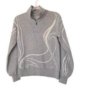 Women's Nine West Patterned Quarter Zip Sweater